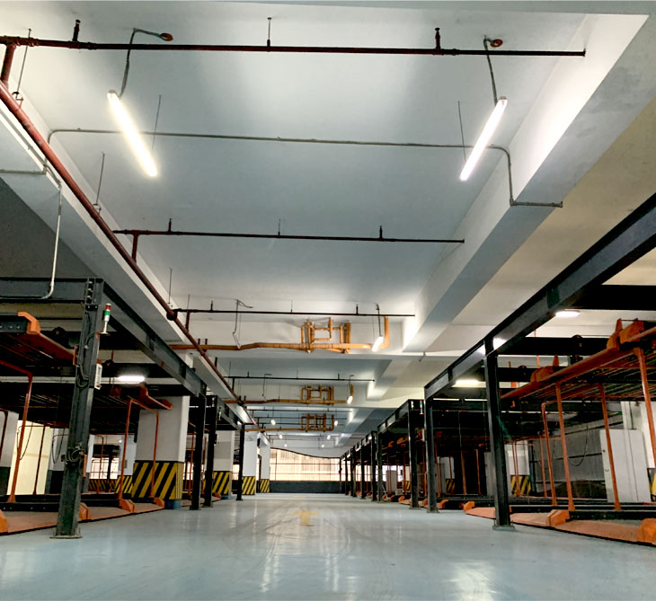 Empty Multi Deck parking inside the parking area