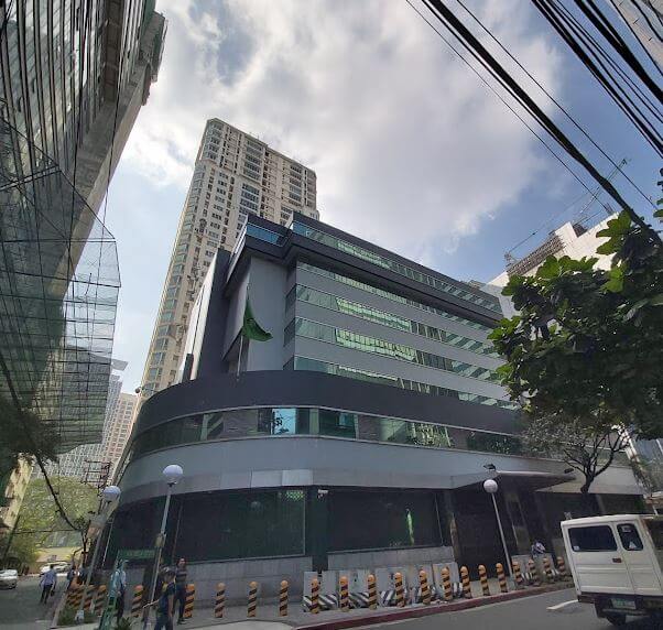 Outside the Royal Embassy of Saudi Arabia in Philippines