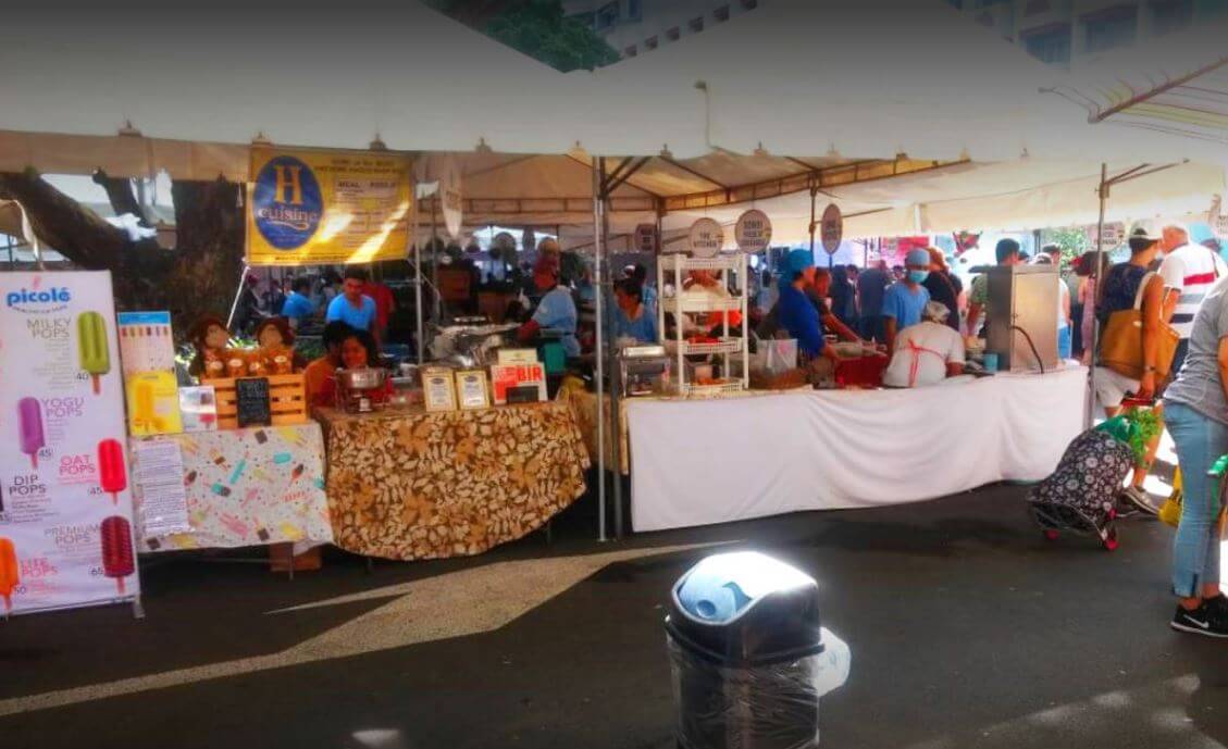 Merchants at Salcedo Weekend Market showcasing their products